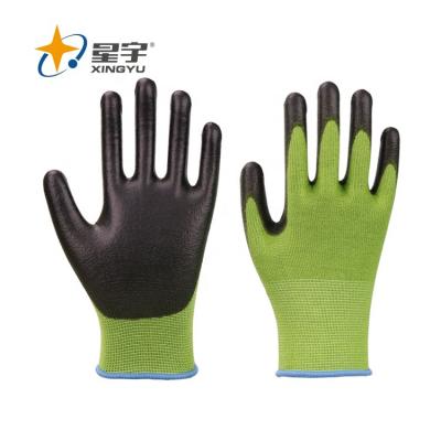 China General Purpose PU Gloves xingyu 13 Needle Fiber PU Bamboo Gloves Work Safety Gloves for sale