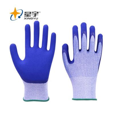 China General Purpose Gloves Xingyu Polyester Spandex Labor Safety Latex Rubber Gloves Wholesale for sale