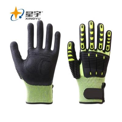 China General Purpose Safety Gloves Xingyu Nitrile Coated Cut 5 Impact Gloves for sale