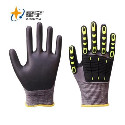 China General Purpose Work Nitrile Rubber Coated Gloves XingyuTPR Anti Cut Protective Gloves for sale