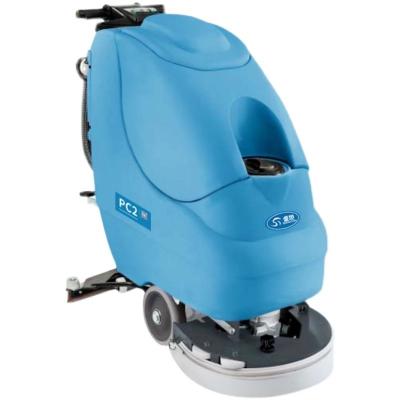 China Hotels New Arrive Walk-Behind Sweeper Silence Scrubber Electric Cordless Floor Cleaning Washing Machine for sale