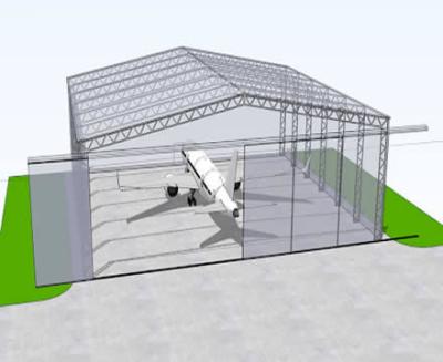 China Sophisticated Steel Structure Hangar 5m - 6m Height Metal Airplane Hangar for sale