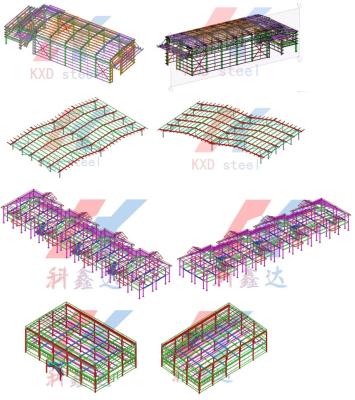 China Custom Acceptable Architectural Engineered Steel Structural Buildings By KXD for sale