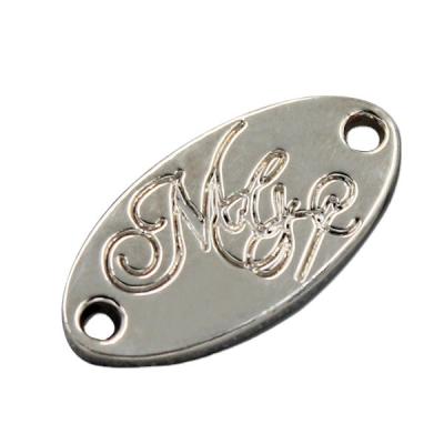 China Europe sliver shiny color metal plate nameplate for apparel and handbag for sale