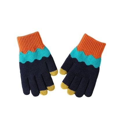 China Warm Touch Screen Winter Touchscreen Jacquard Acrylic Knit Gloves for sale