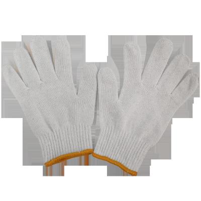 China Comfortable Cotton White Safety Gloves Leather Knitted Cotton Work Gloves For Building for sale