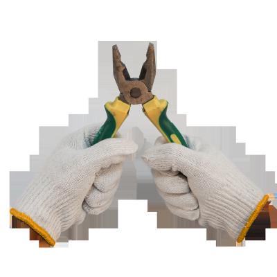 China Comfortable White Safety Knitted Gloves Cotton Work Poly Cotton Yarn Hand Working Gloves for sale