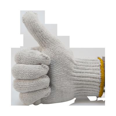 China 500g 600g 700g Comfortable Construction White Work Gloves Gossip Cotton Knitted Hand Gloves for sale