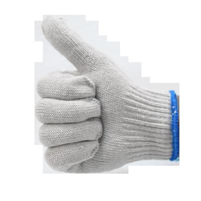 China Comfortable 10 Gauge Natural White Cotton Knitted Working Gloves Chat Cotton Hand Gloves For Work Guante Trabajo for sale