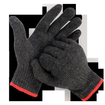 China Protective Gloves Dark Gray Cotton Yarn Poly Cotton Knitted Gloves Garden Hand Safety Work Gloves for sale