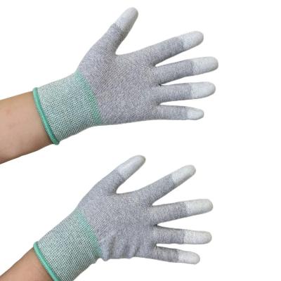 China Industrial Safety ESD Gloves PU Coated Electric Fingertip Hand Gloves Insulated for sale