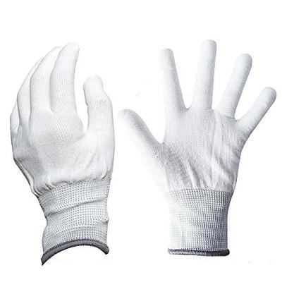 China 13 Gauge Nylon Breathable Polyester Knitted Liner Gloves Safety Work Hand Protection Industrial White Gloves for sale