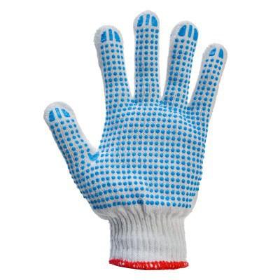 China Safety Work Gloves Double Sides Dotted PVC Hand Gloves Cotton Work Pearl Cotton Gloves for sale