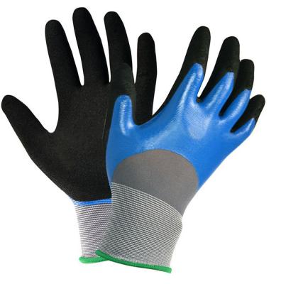 China 13g Liner Polyester Sponge Rubber Work Safety Latex Palm Ply Industrial Rubber Coated Gloves for sale