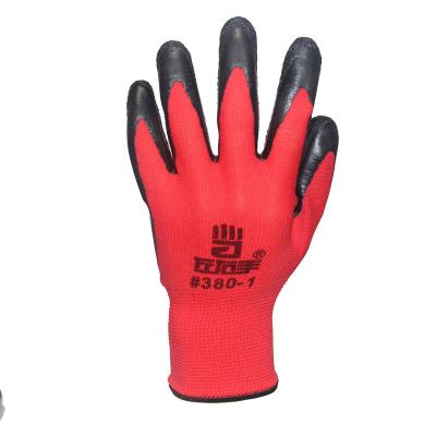 China Industrial Latex Construction Palm Ply Red Safety Hand Gloves Industrial Latex Work Rubber Gloves for sale