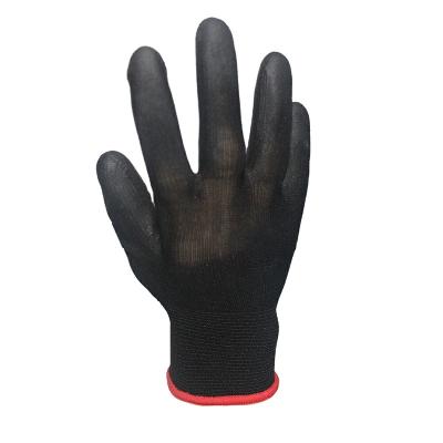 China Industrial Polyester Knitted Nylon PU Coated Polyester Knitted Shell PU Palm Safety Work Gloves For Automotive Industry for sale