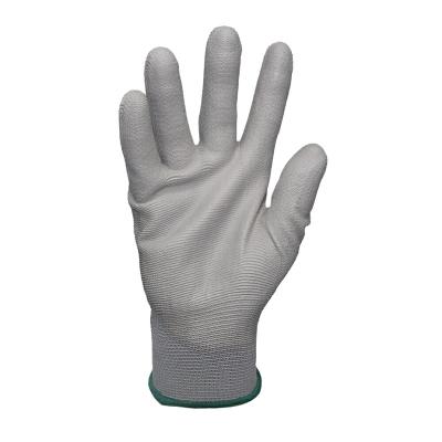 China Labor Safety Construction Gloves Wholesale PU Grip Plam Coated Black Carbon Fiber Working Gloves for sale