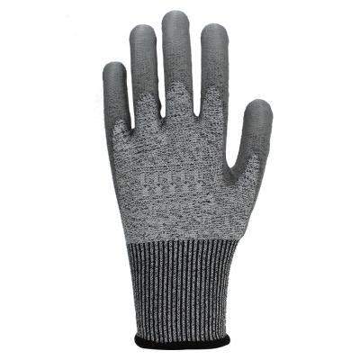 China Anti-Cut Level 5 Hppe PU Gloves Cut Resistant Work Gloves Protective Hand Safety Work Gloves for sale