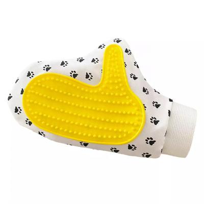 China Hot Selling Cat Dog Hair Brush Cotton Amazon Pet Grooming Glove Pet Massage Hair Removal for sale