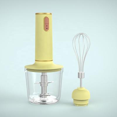 China Multifunctional Handheld Blender Stainless Steel 2-in-1 Electric Blade with Electric Beater Cleaver and Beaker Handheld Blender for sale