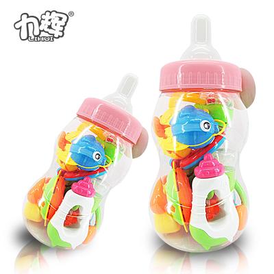 China Musical Toy 13 PCS Lovely Nursing Bottle Shape Baby Christmas Gift Decorative Rattle for sale