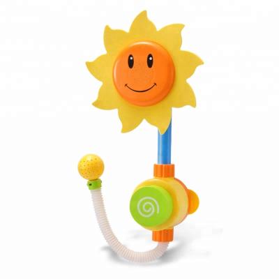 China Plastic Unique Sunflower Funny Baby Spray PVC Water Pipe Bath Toy for sale