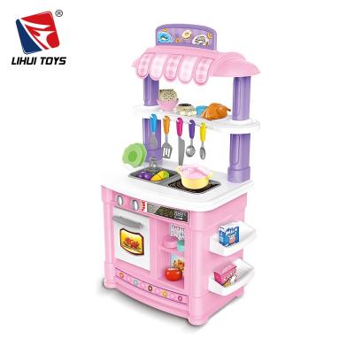 China Toy Kitchen Girls Pink Kitchen Role Play Toy Sets Kids Pretend Play for sale