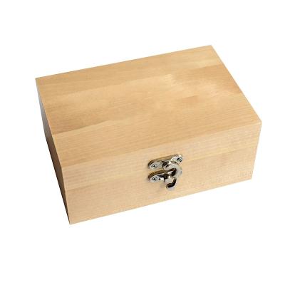 China Handmade Solid Wooden Small Gift Box Wooden Keepsake Box Square Stash Box for sale