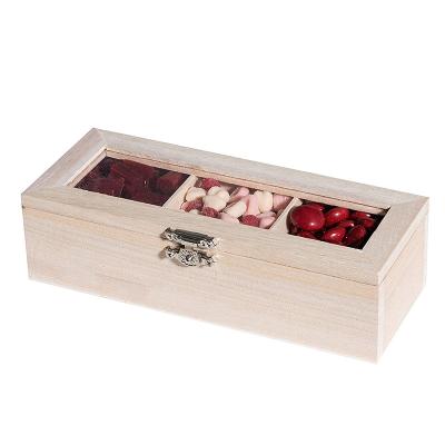 China Handmade Wooden Sectional Candy Gift Box Wooden Case 3 Gift Box for sale