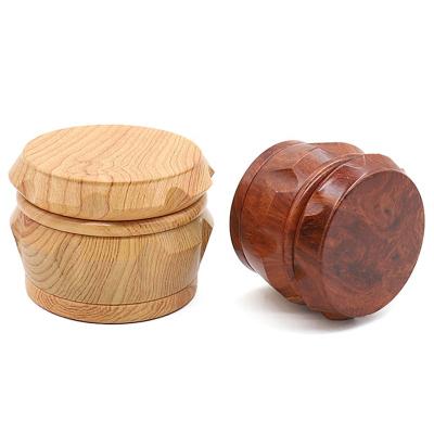 China Popular Custom Logo Wooden Grinder Weed Tobacco 4 Pieces 65mm Wooden Weed Grinder for sale