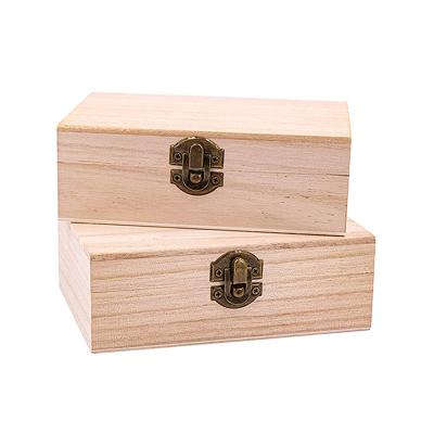 China Home Custom Unfinished Wooden Crafts Storage Box Gift Packaging Jewelry Wooden Boxes for sale