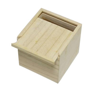 China Gift & Custom Logo Craft Small Size Sliding Lid Gift Wood Storage Box for sale