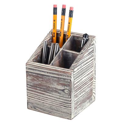 China Gift & Handmade Desktop Sundries Organizer Craft Customized Wooden Pen Storage Box for sale