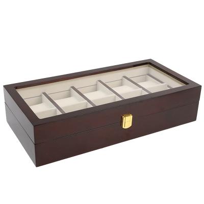 China Gift & Hot Selling Custom Logo Luxury Acrylic Craft Lid Display Wooden Watch Box for sale