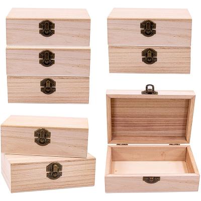 China DIY Handmade Custom Wooden Boxes For Crafts Unfinished Wooden Jewelry Gift Boxes for sale