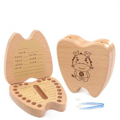 China Europe Solid Wood Box Children's Milk Tooth Replacement Box Boy Girl Boy Girl Memorial Storage Box Baby Hair Preservation for sale