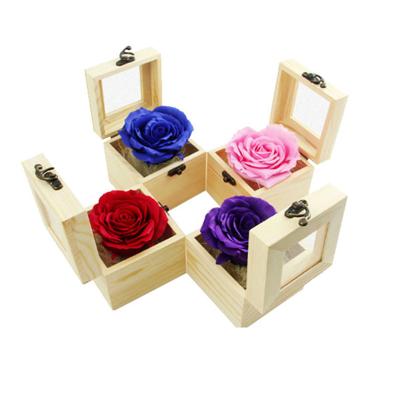 China Wholesale Price Handmade Eco - Friendly Wooden Flower Box With Glass Lid for sale