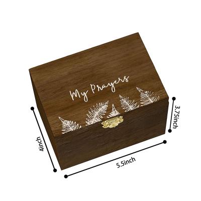 China Keepsake Handmade Wooden Box with Metal Clasp Wooden Recipe Card Box Wooden Storage Box for sale