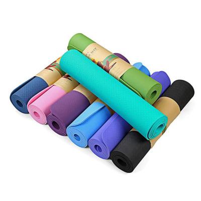 China Organic Band REACH Rubber Yoga Mat Print Logo Natural Yogamat Non Slip Color Cheap Package Film ROHS PU OEM Chips Origin for sale