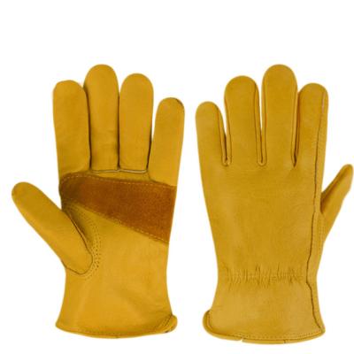 China High Quality Thickened Industry Plush Cowhide Work Gloves Resistance Heat Working Gloves Leather Leather Safety for sale