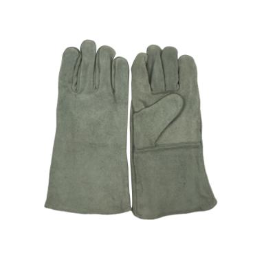 China Fire Proof Working Gloves Fire Proof Split Leather Reinforced Anti-heat Welding Safety Gloves for sale