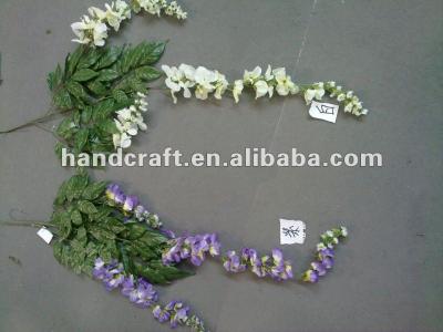 China Artificial Polyester Bud/Leaf Wisteria Flower For Wedding Decoration for sale