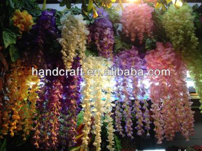 China new product hanging artificial wisteria flower to wedding decoration supplies different size for sale