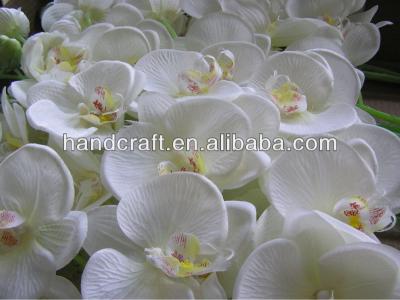 China Wholesale Multi Color Silk Orchid Long Fabirc Artificial Flower Stem For Wedding Decoration for sale