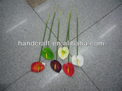 China Fabirc Small Single Artificial Red Anthurium Flowers for sale