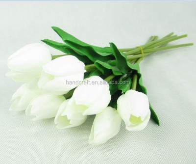 China Plastic White Real Touch Artificial Tulip For Wedding Decoration for sale