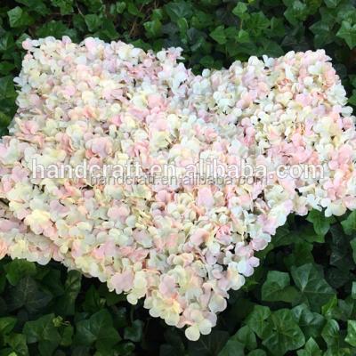 China Polyester Bud / Leaf Silk Artificial Hydrangea Flower Wall Wedding Decoration Backdrop for sale