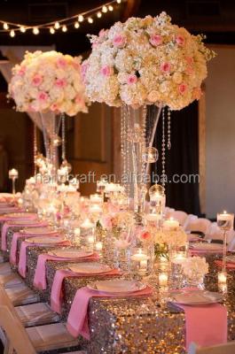 China Touch Natural Best Selling 50cm Artificial Flower Hanging Chandelier For Wedding And Event Decoration for sale