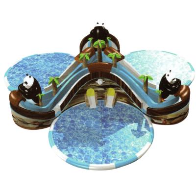 China Outdoor Commercial Inflatable Water Play Equipment Outdoor Water Park Water Slide With Pool for sale