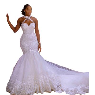 China New African Wedding Dress Mermaid Lace Wedding Dress YJ2032W 2023 Anti-Static Long Tail for sale